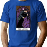 The Lovers Tarot Card T-Shirt for Men & Women, T-Shirts Graphic Tee - Blue