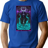 The Morrigan Death Tarot Card T-Shirt for Men & Women, T-Shirts Graphic Tee - Blue