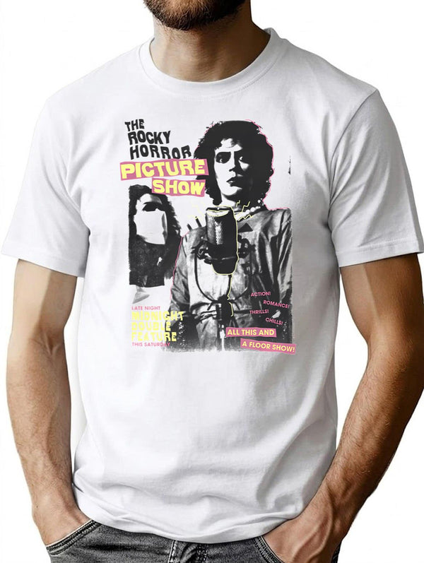 The Rocky Horror Picture Show Frank Magazine Cover T-Shirt for Men & Women, T-Shirts Graphic Tee - White