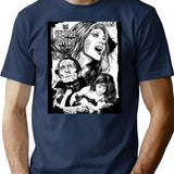 The Vampire Lovers - Hammer Horror Art Print T-Shirt for Men & Women, T-Shirts Graphic Tee - Navy