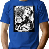 The Vampire Lovers - Hammer Horror Art Print T-Shirt for Men & Women, T-Shirts Graphic Tee - Blue