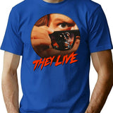 They Live T-Shirt for Men & Women, T-Shirts Graphic Tee - Blue