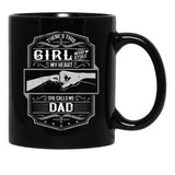 This Girl Stole My Heart She Calls Me Dad Black Gift Coffee Mug - Black