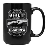 This Girl Stole My Heart She Calls Me Grandpa Black Gift Coffee Mug - Black