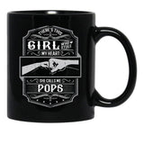 This Girl Stole My Heart She Calls Me Pops Black Gift Coffee Mug - Black