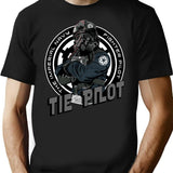 Tie Pilot Crest T-Shirt for Men & Women, T-Shirts Graphic Tee - Black