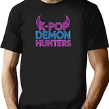 Title K-Pop Demon Hunters Icon Of Neon Power T-Shirt for Men & Women, T-Shirts Graphic Tee - Black