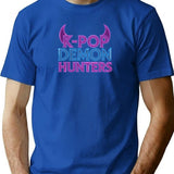 Title K-Pop Demon Hunters Icon Of Neon Power T-Shirt for Men & Women, T-Shirts Graphic Tee - Blue