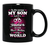 To The World My Son Is Just A Jailer Black Gift Coffee Mug - Black