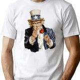 Uncle Sam Has Something To Tell You Minimalist Graphic T-Shirt - Unisex Streetwear Tee - White