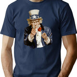 Uncle Sam Has Something To Tell You Minimalist Graphic T-Shirt - Unisex Streetwear Tee - Navy