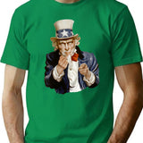 Uncle Sam Has Something To Tell You Minimalist Graphic T-Shirt - Unisex Streetwear Tee - Green