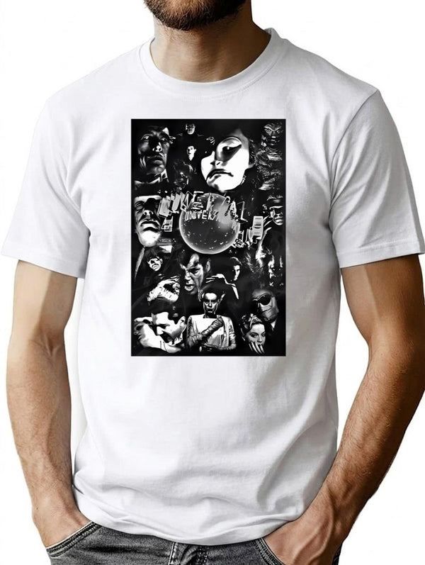 Universal Horror T-Shirt for Men & Women, T-Shirts Graphic Tee - White