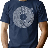 Unknown Pleasures Vinyl Record Minimalist Graphic T-Shirt - Unisex Streetwear Tee - Navy