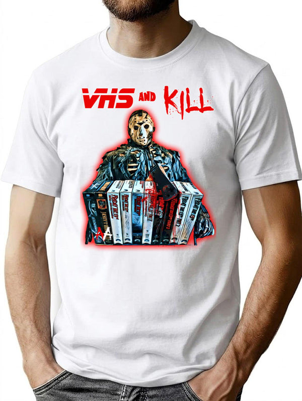 Vhs And Kill - Jason T-Shirt for Men & Women, T-Shirts Graphic Tee - White