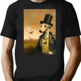 Victorian Whippet Minimalist Graphic T-Shirt - Unisex Streetwear Tee - Black