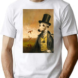 Victorian Whippet Minimalist Graphic T-Shirt - Unisex Streetwear Tee - White