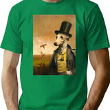 Victorian Whippet Minimalist Graphic T-Shirt - Unisex Streetwear Tee - Green