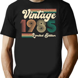 Vintage 1985 Limited Edition Minimalist Graphic T-Shirt - Unisex Streetwear Tee - Black