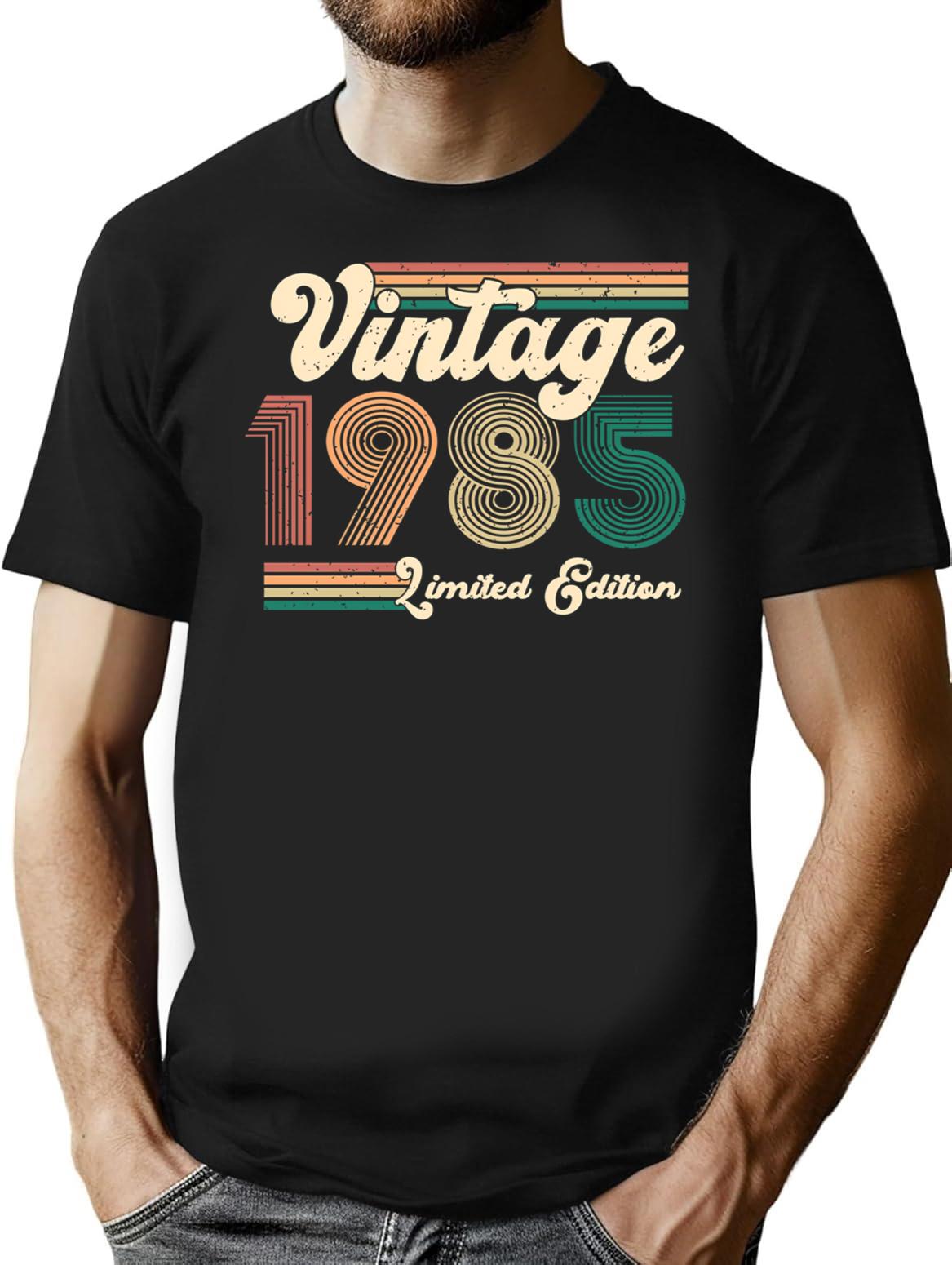 Vintage 1985 Limited Edition Minimalist Graphic T-Shirt - Unisex Streetwear Tee - Black