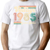 Vintage 1985 Limited Edition Minimalist Graphic T-Shirt - Unisex Streetwear Tee - White