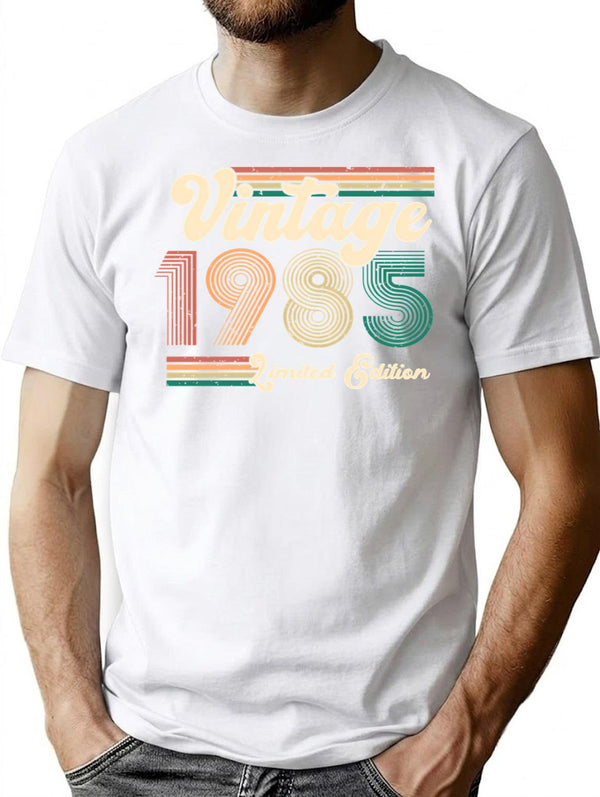 Vintage 1985 Limited Edition Minimalist Graphic T-Shirt - Unisex Streetwear Tee - White