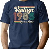 Vintage 1985 Limited Edition Minimalist Graphic T-Shirt - Unisex Streetwear Tee - Navy
