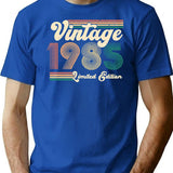 Vintage 1985 Limited Edition Minimalist Graphic T-Shirt - Unisex Streetwear Tee - Blue
