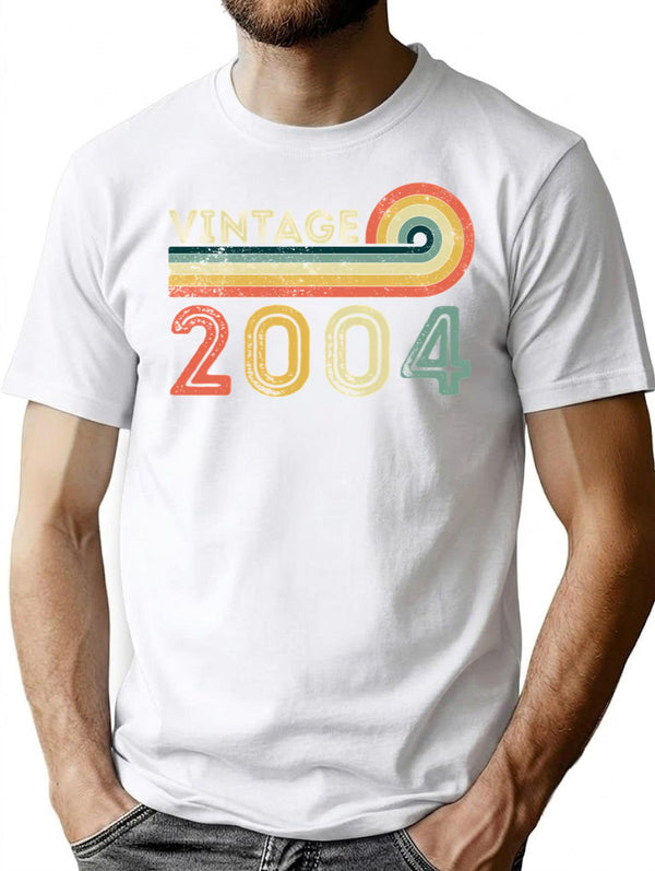 Vintage 2004 18Th Birthday - Born In 2004 T-Shirt for Men & Women, T-Shirts Graphic Tee - White