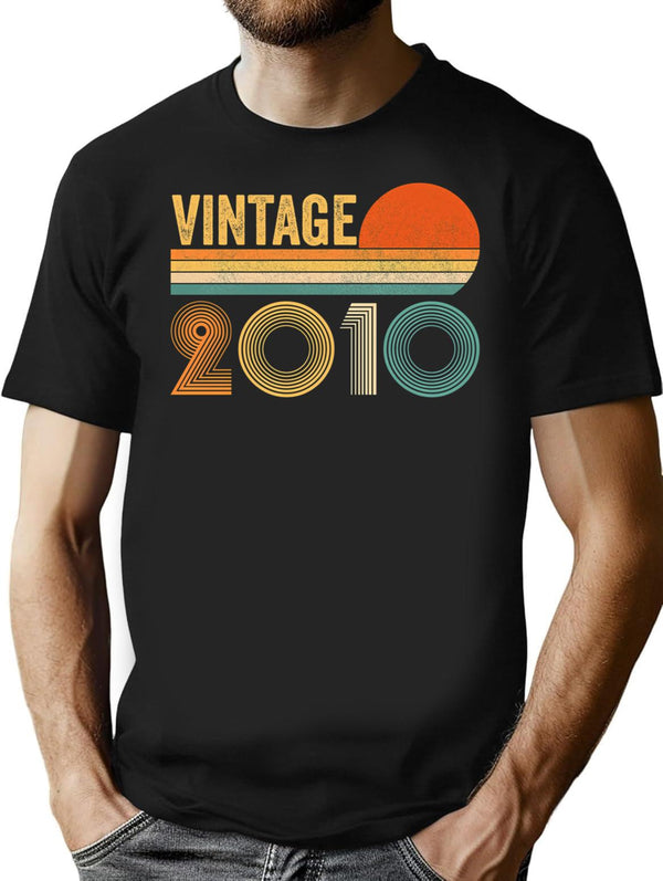 Vintage 2010 Minimalist Graphic T-Shirt - Unisex Streetwear Tee - Black
