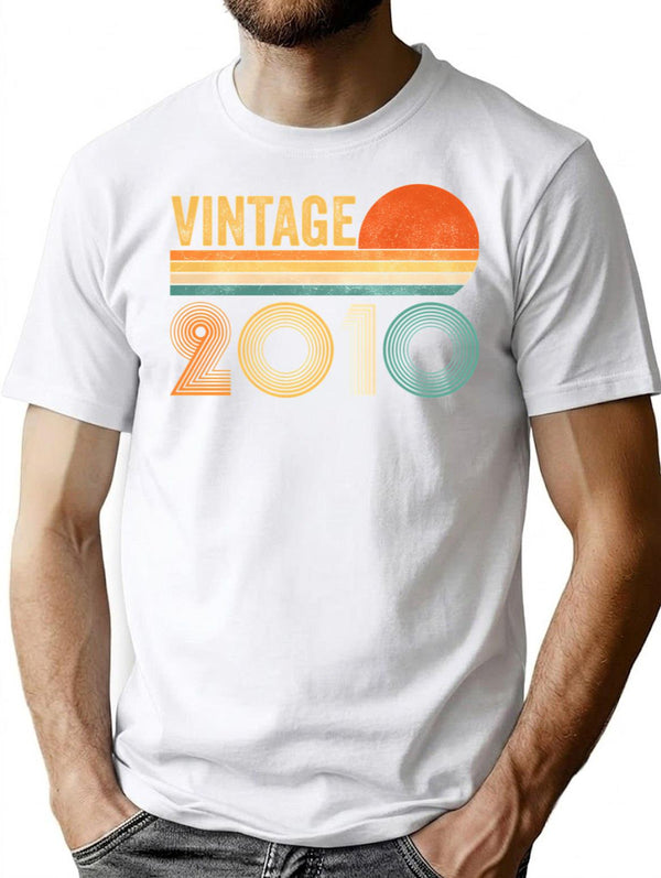 Vintage 2010 Minimalist Graphic T-Shirt - Unisex Streetwear Tee - White