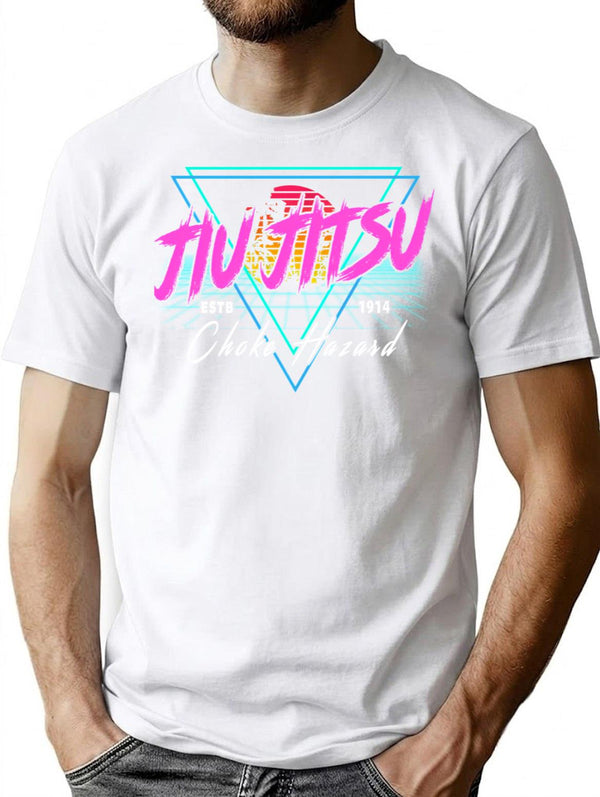 Vintage 80'S Retro Jiu Jitsu - Brazilian Jiu Jitsu T-Shirt for Men & Women, T-Shirts Graphic Tee - White