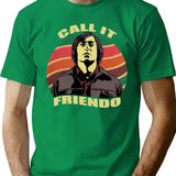Vintage Anton Chigurh Call It Friendo Minimalist Graphic T-Shirt - Unisex Streetwear Tee - Green