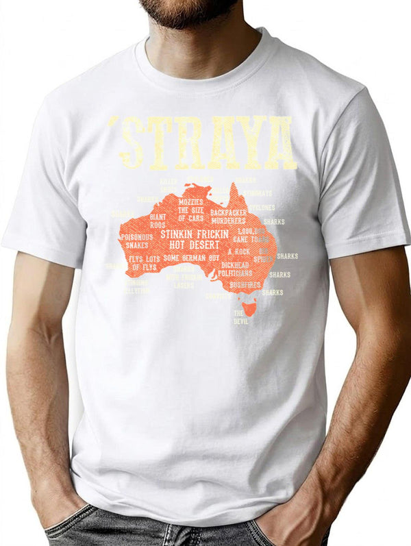 Vintage Aussie Day Straya Australia Map G_X27_Day Mate Outback Essential T-Shirt for Men & Women, T-Shirts Graphic Tee - White