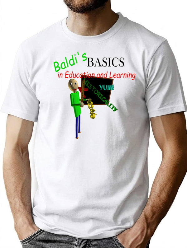Vintage Baldi'S Basics Logo T-Shirt for Men & Women, T-Shirts Graphic Tee - White