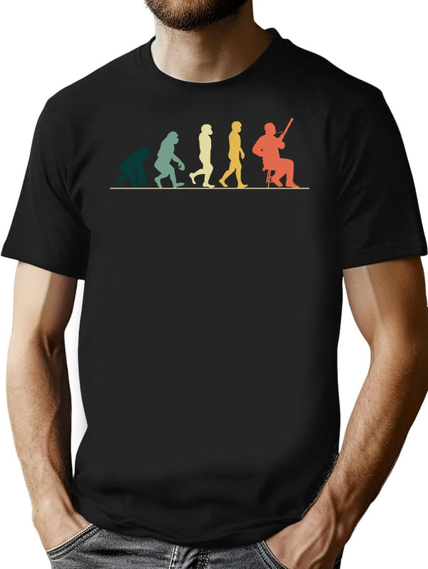 Vintage Bassoon Band Player Musical Instrument Evolution Gift Minimalist Graphic T-Shirt - Unisex Streetwear Tee - Black