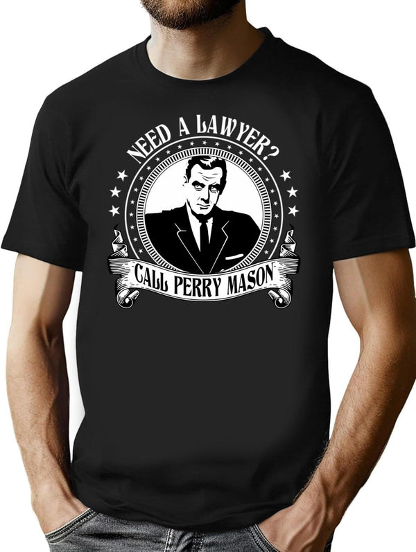 Vintage Black White Detective Portrait T-Shirt for Men & Women, T-Shirts Graphic Tee - Black