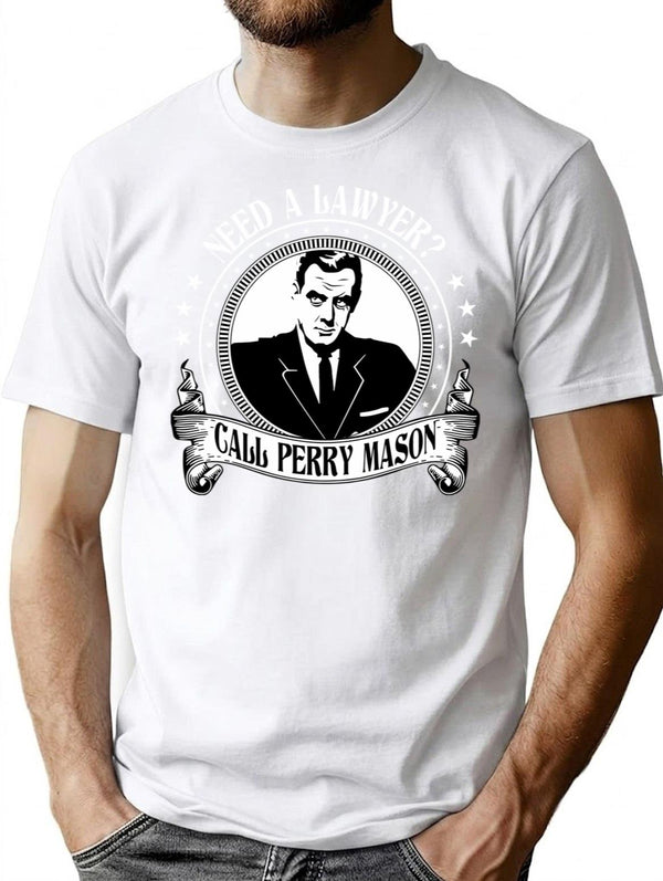 Vintage Black White Detective Portrait T-Shirt for Men & Women, T-Shirts Graphic Tee - White