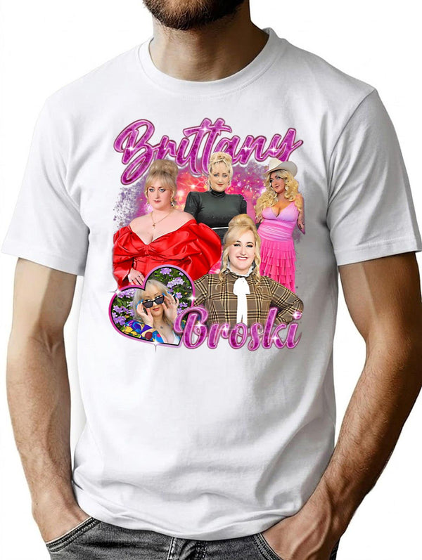 Vintage Brittany Broski T-Shirt for Men & Women, T-Shirts Graphic Tee - White