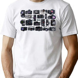 Vintage Cameras (1) Minimalist Graphic T-Shirt - Unisex Streetwear Tee - White