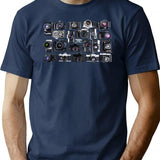 Vintage Cameras (1) Minimalist Graphic T-Shirt - Unisex Streetwear Tee - Navy