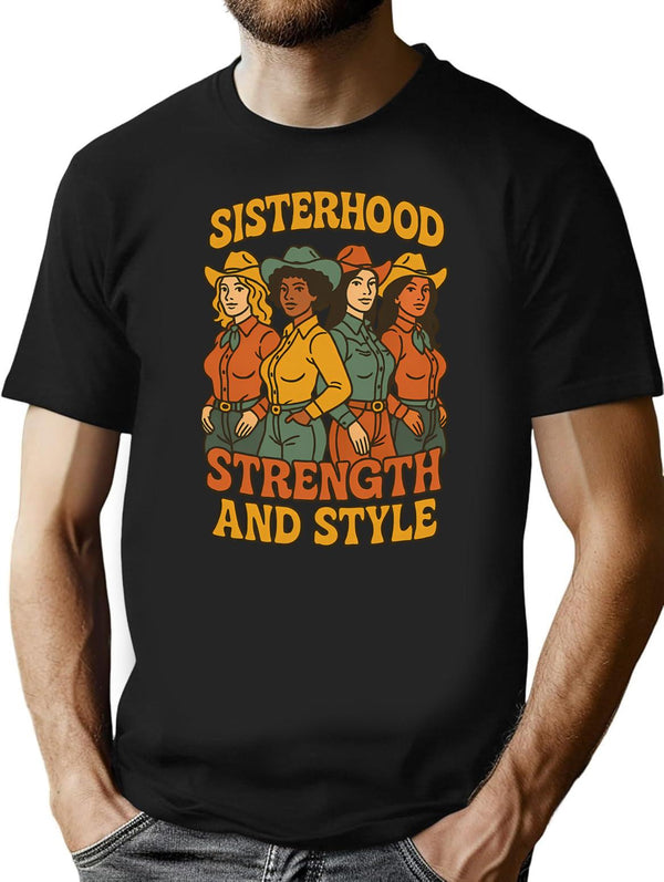 Vintage Cowgirls Club T-Shirt for Men & Women, T-Shirts Graphic Tee - Black
