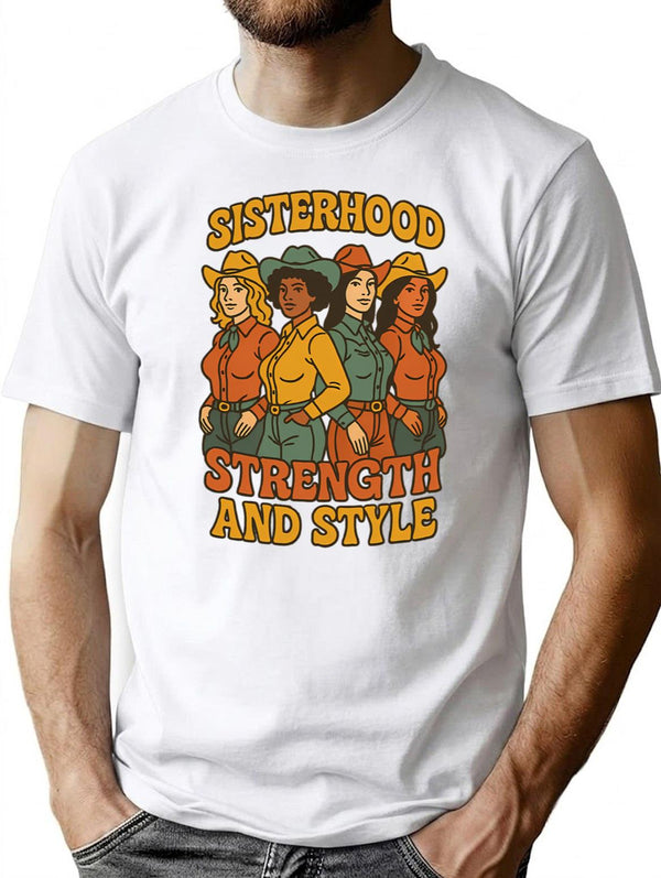 Vintage Cowgirls Club T-Shirt for Men & Women, T-Shirts Graphic Tee - White