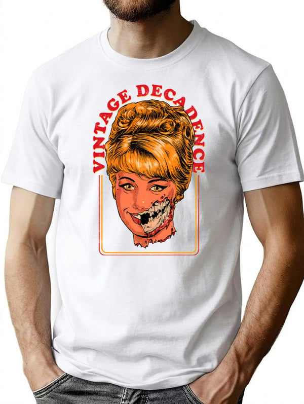 Vintage Decadence T-Shirt for Men & Women, T-Shirts Graphic Tee - White