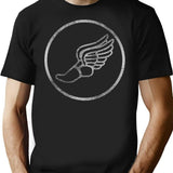 Vintage Distressed Running Minimalist Graphic T-Shirt - Unisex Streetwear Tee - Black