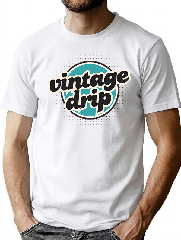 Vintage Drip. T-Shirt for Men & Women, T-Shirts Graphic Tee - White
