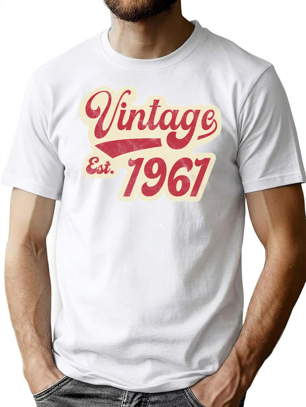 Vintage Est 1961 T-Shirt for Men & Women, T-Shirts Graphic Tee - White