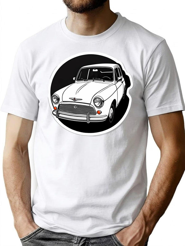 Vintage Funny Car T-Shirt for Men & Women, T-Shirts Graphic Tee - White