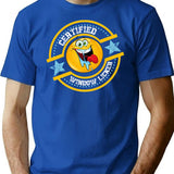 Vintage Funny Window Licker Lips Minimalist Graphic T-Shirt - Unisex Streetwear Tee - Blue