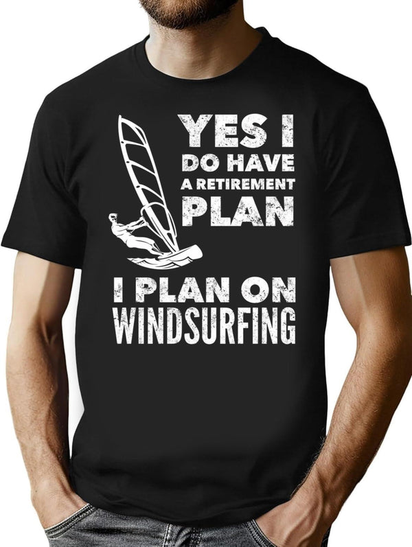 Vintage Funny Windsurfing T Shirts And Other Gift Items Minimalist Graphic T-Shirt - Unisex Streetwear Tee - Black